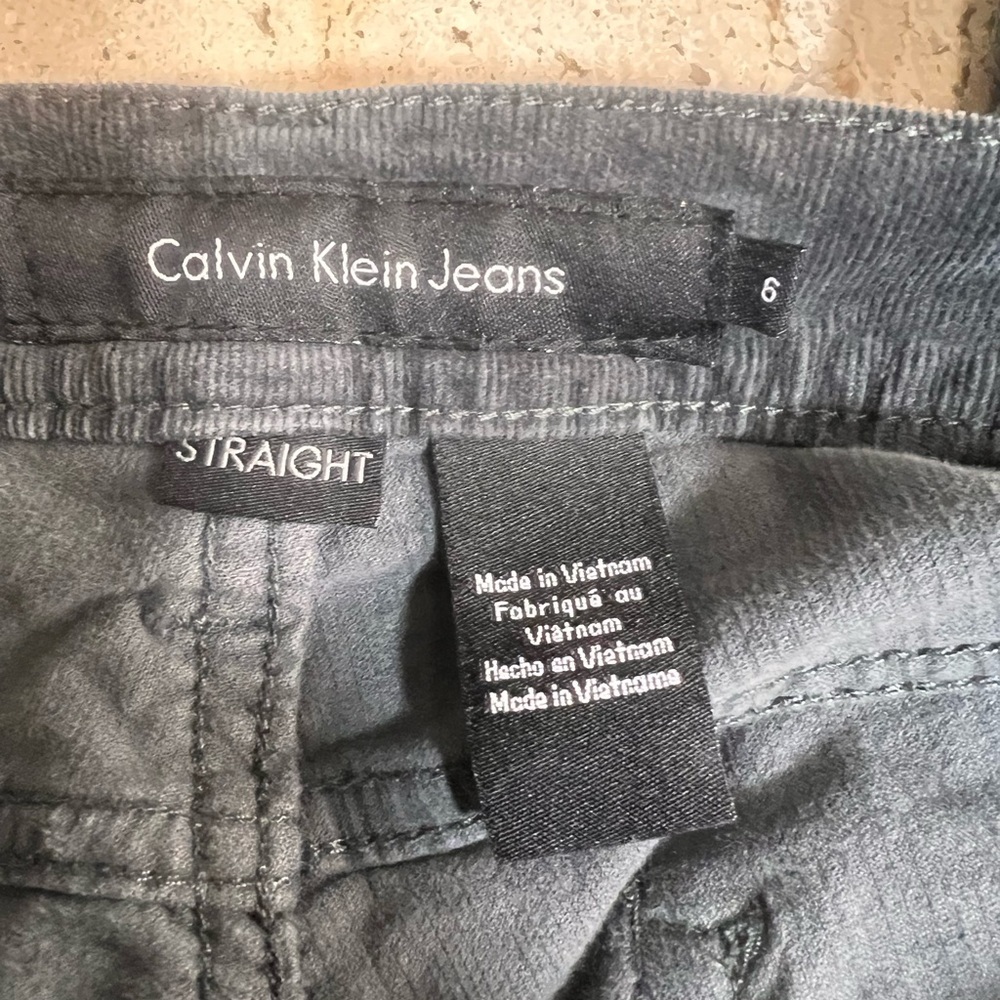 Calvin Klein Jeans Straight Corduroy Jeans Dark Gray/Black Women’s Size 6P - Picture 5 of 5